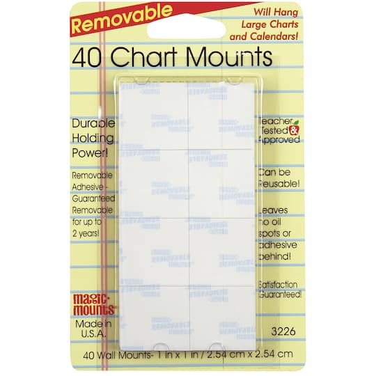 4 Packs: 6 Packs 40 ct. (960 total) Magic Mounts® 1" Removable Chart Mounts
